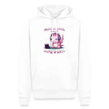 Axolotl Gamer T Kawaii Stuff Anime Axolotl Otaku - Sweat à capuche Premium bio Homme - blanc - Devant - Nico (187cm)