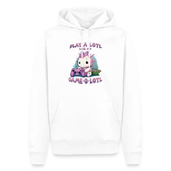 Kawaii Axolotl Anime T pour gamer hobby streamer - Sweat à capuche Premium bio Homme - blanc - Devant - Nico (187cm)