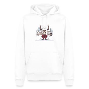 Krampus T Père Noël démoniaque Krampus kawaii - Sweat à capuche Premium bio Homme - blanc - Devant - Nico (187cm)