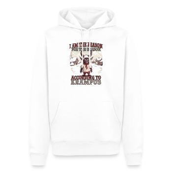 Le Krampus arrive | Kramperl | Costume Krampus - Sweat à capuche Premium bio Homme - blanc - Devant - Nico (187cm)
