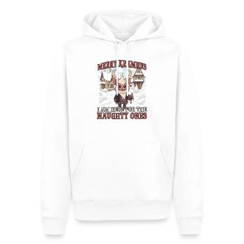 Krampus T | Costume de Krampus | Méchant Père Noël - Sweat à capuche Premium bio Homme - blanc - Devant - Nico (187cm)
