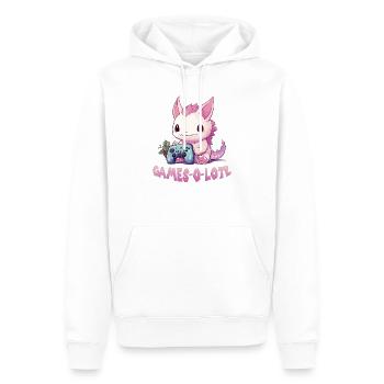 Axolotl Gamer T Kawaii Stuff Axolotl Otaku Axolotl - Sweat à capuche Premium bio Homme - blanc - Devant - Nico (187cm)