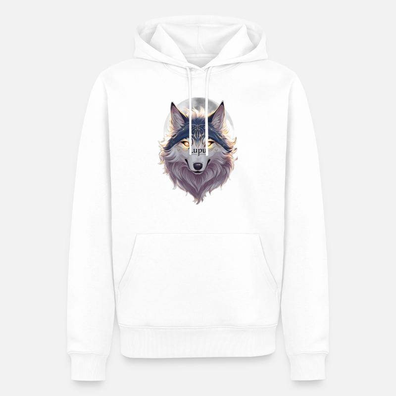 WolfBlut - Männer Premium Bio Hoodie - Weiß