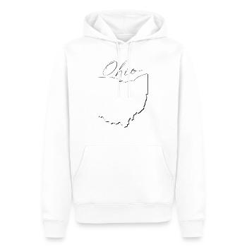 Ohio (États-Unis) | Carte | Script fantôme - Sweat à capuche Premium bio Homme - blanc - Devant - Nico (187cm)