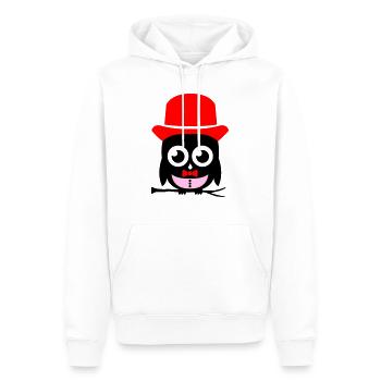 eule sir 02 Kopie - Männer Premium Bio Hoodie - Weiß - Vorne - Nico (187cm)