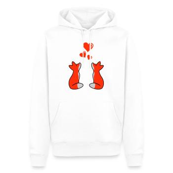 Foxes in Love 02 - Men’s Premium Organic Hoodie - white - Front - Nico (187cm)