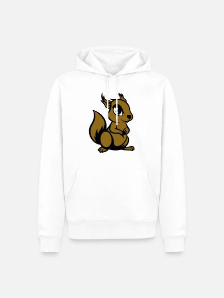 eichhörnchen comic tier - Männer Premium Bio Hoodie - Weiß