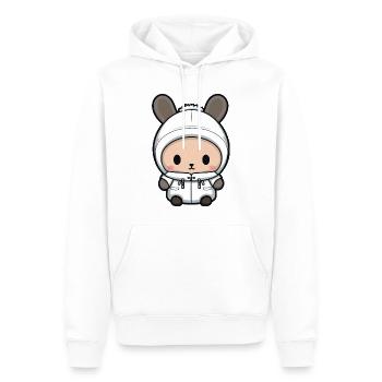 Lapin Hiver Bande Dessinée Mignon - Sweat à capuche Premium bio Homme - blanc - Devant - Nico (187cm)