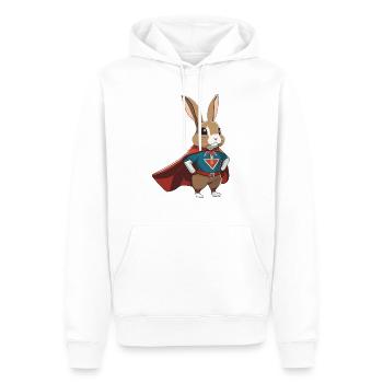 Rabbit as Superhero – The Superhero Bunny - Men’s Premium Organic Hoodie - white - Front - Nico (187cm)