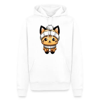 Renard Hiver Animal Bébé Bande Dessinée - Sweat à capuche Premium bio Homme - blanc - Devant - Nico (187cm)