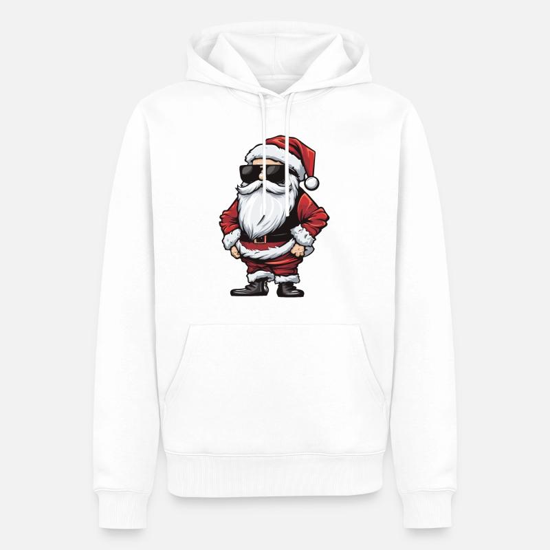 Weihnachtsmann Cool Santa Comic - Männer Premium Bio Hoodie - Weiß