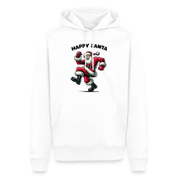 Saint-Nicolas Joyeux Père Noël - Sweat à capuche Premium bio Homme - blanc - Devant - Nico (187cm)