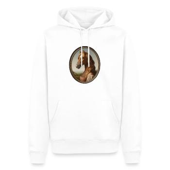 Portrait d’une jument alezan dans le style de la Renaissance - Sweat à capuche Premium bio Homme - blanc - Devant - Nico (187cm)