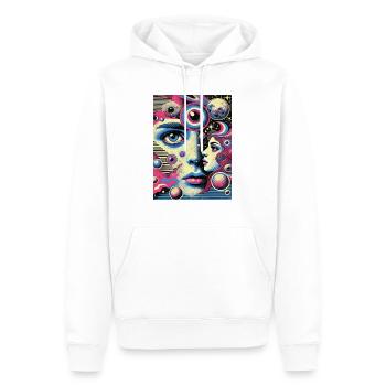 Cosmic Vision- Blick ins Unendliche - Männer Premium Bio Hoodie - Weiß - Vorne - Nico (187cm)