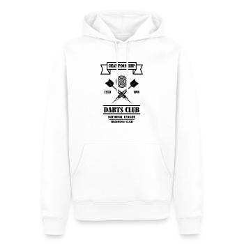 Championnat de club de fléchettes Cadeau de Noël noir - Sweat à capuche Premium bio Homme - blanc - Devant - Nico (187cm)