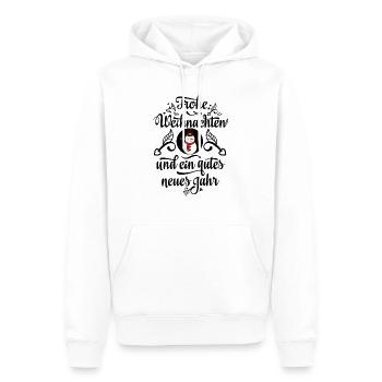 Schneemann mit Schal und Hut - Männer Premium Bio Hoodie - Weiß - Vorne - Nico (187cm)