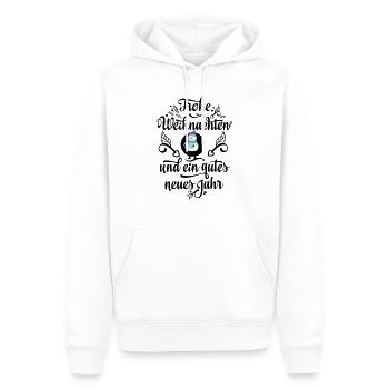 Schneemann mit Schal und Postkarte - Männer Premium Bio Hoodie - Weiß - Vorne - Nico (187cm)