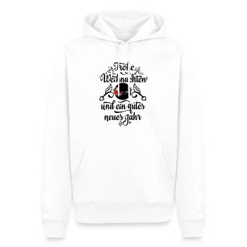 Weihnachtsmann im Schlitten mit Rentier - Männer Premium Bio Hoodie - Weiß - Vorne - Nico (187cm)