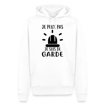 JE SUIS DE GARDE - Sweat à capuche Premium bio Homme - blanc - Devant - Nico (187cm)