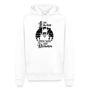 This Llama doesn't want your Drama - Alpaka-Lustig - Sweat à capuche Premium bio Homme - blanc - Devant - Nico (187cm)