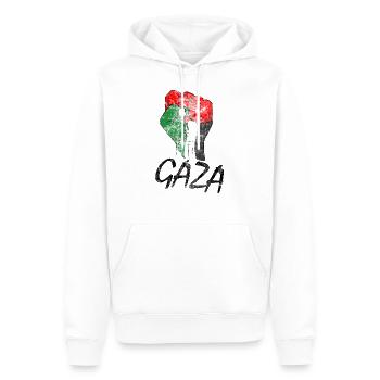 Libérez la Palestine Libérez la Liberté Palestine - Sweat à capuche Premium bio Homme - blanc - Devant - Nico (187cm)