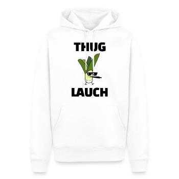 Thug Lauch Lauchlifestyle Fitness - Männer Premium Bio Hoodie - Weiß - Vorne - Nico (187cm)