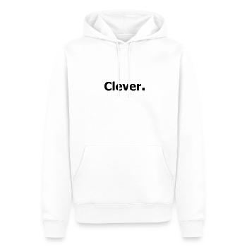 Clever. - Männer Premium Bio Hoodie - Weiß - Vorne - Nico (187cm)