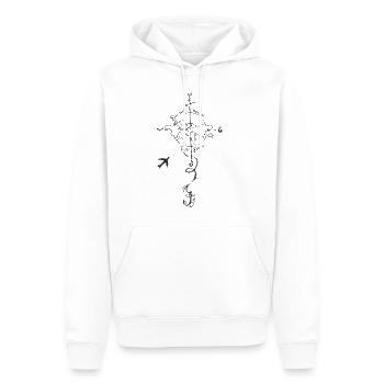 rêves - Sweat à capuche Premium bio Homme - blanc - Devant - Nico (187cm)