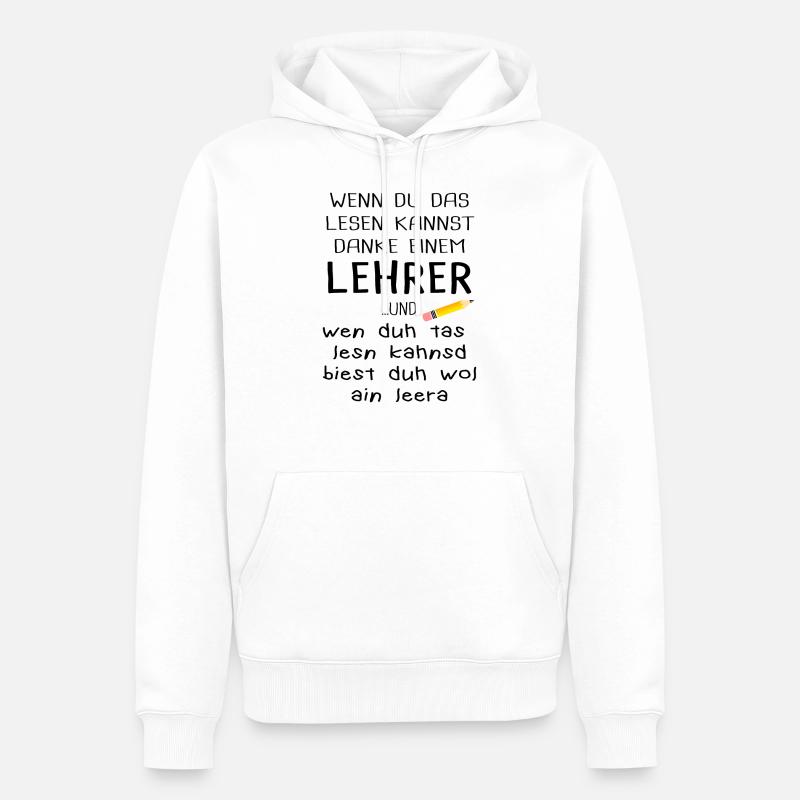Enseignant par conviction enseignant passion - Sweat à capuche Premium bio Homme - blanc