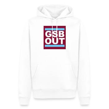 OUT OUT OUT - Männer Premium Bio Hoodie - Weiß - Vorne - Nico (187cm)