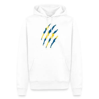 Drapeau de la Suède Suède - Je t'aime chemise - Sweat à capuche Premium bio Homme - blanc - Devant - Nico (187cm)