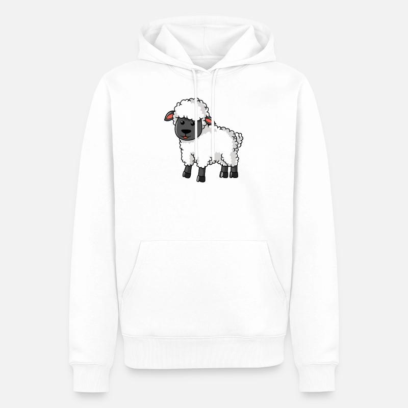mouton - Sweat à capuche Premium bio Homme - blanc