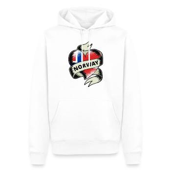 Norwegen Flagge Herz Vintage Skandinavien Norweger - Männer Premium Bio Hoodie - Weiß - Vorne - Nico (187cm)