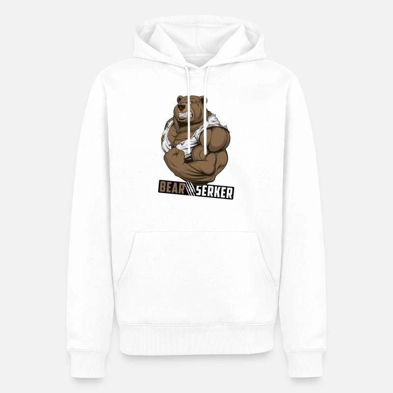 Bearserker - Männer Premium Bio Hoodie - Weiß