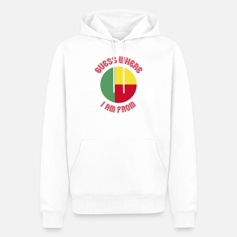 Devinez d'où je viens / Bénin - Sweat à capuche Premium bio Homme - blanc