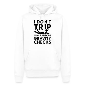 I Don't Trip I Do Random Gravity Checks - Men’s Premium Organic Hoodie - white - Front - Nico (187cm)