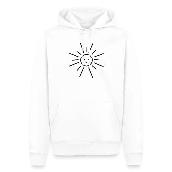 Sonne Sonnenschein strahlende Sonne Gesicht - Männer Premium Bio Hoodie - Weiß - Vorne - Nico (187cm)