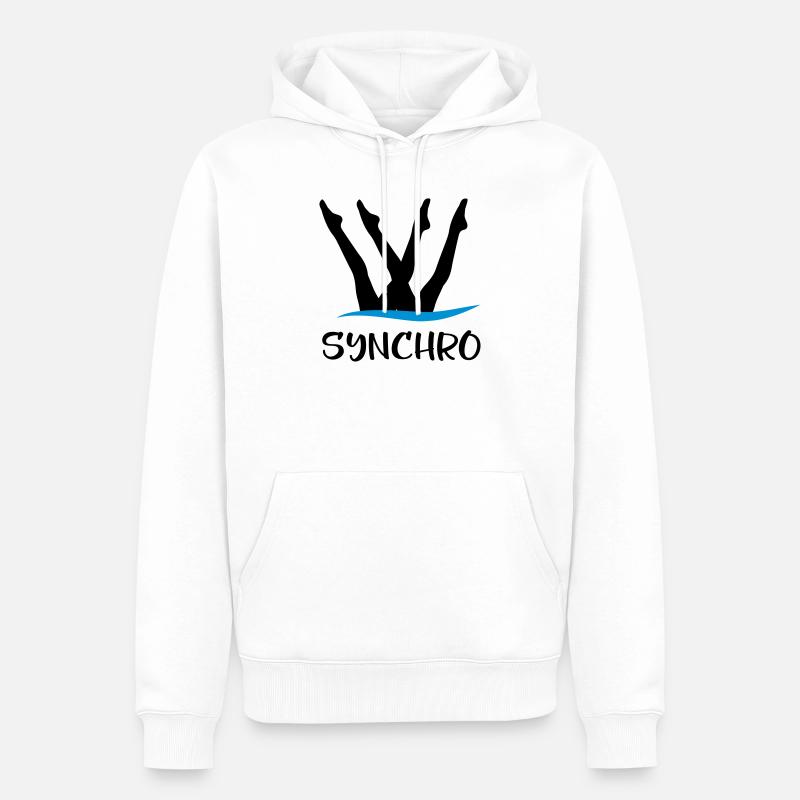 Nage synchrone - Sweat à capuche Premium bio Homme - blanc