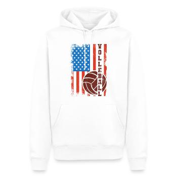 Joueur de volley-ball patriotique - Sweat à capuche Premium bio Homme - blanc - Devant - Nico (187cm)