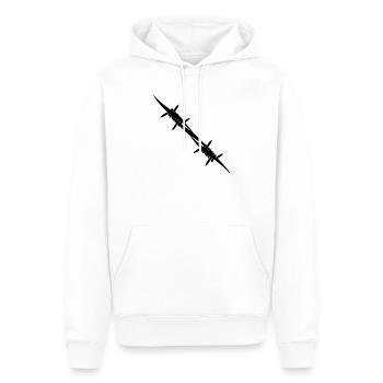 Pièce d’accouplement en fil de fer barbelé - Sweat à capuche Premium bio Homme - blanc - Devant - Nico (187cm)