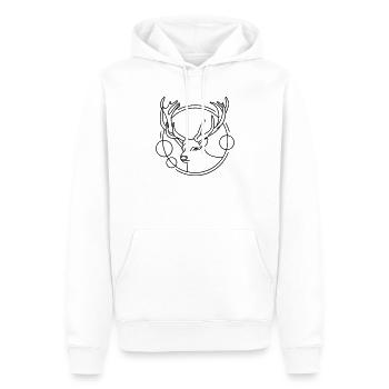 Cerf en forme géométrique - Conception d’art au trait - Sweat à capuche Premium bio Homme - blanc - Devant - Nico (187cm)