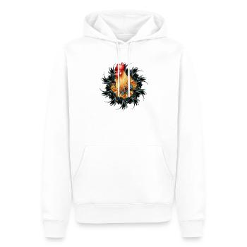 magnificent rooster in feather frame - Men’s Premium Organic Hoodie - white - Front - Nico (187cm)
