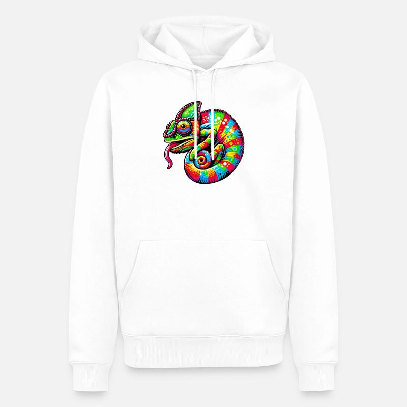 Caméléon - Sweat à capuche Premium bio Homme - blanc