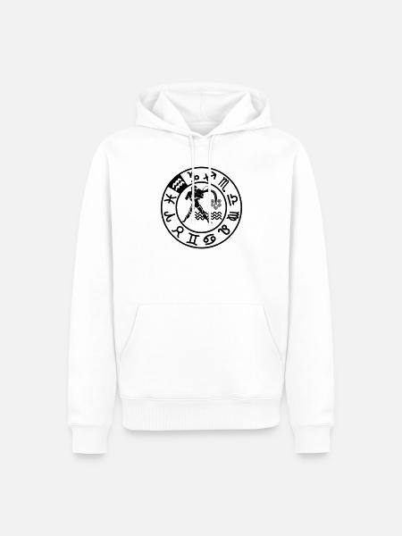 Sternzeichen Wassermann im Kreis der zwölf Zeichen - Männer Premium Bio Hoodie - Weiß