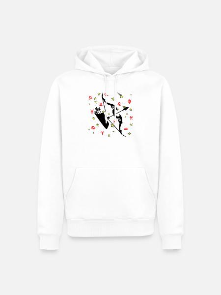 Sternzeichen Stern Logo Schütze - Männer Premium Bio Hoodie - Weiß