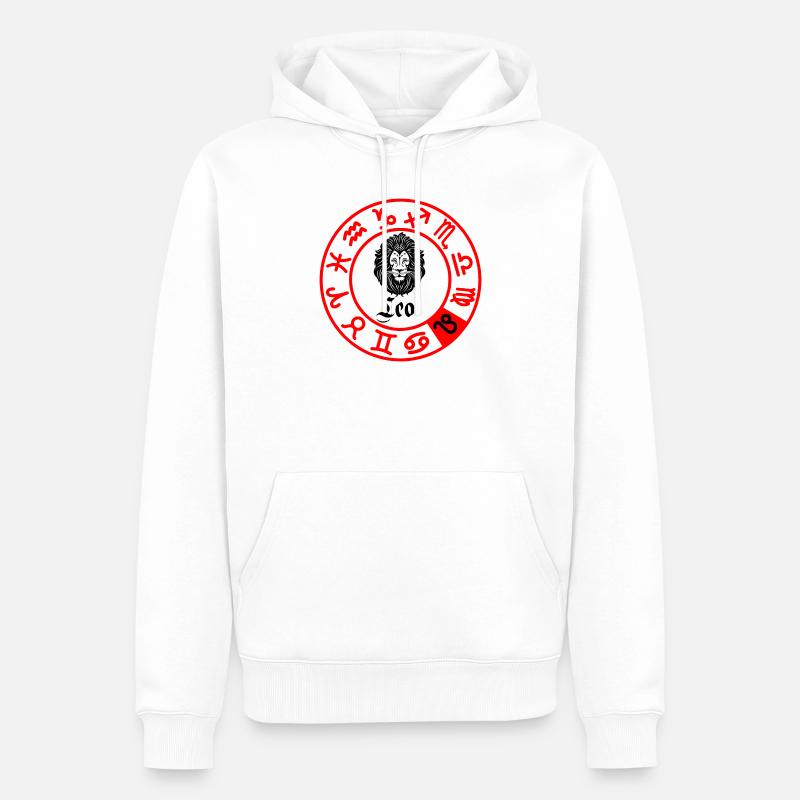Zwölf Sternzeichen Löwe Löwe - Männer Premium Bio Hoodie - Weiß