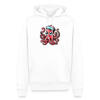 Octopus - Men’s Premium Organic Hoodie - white - Front - Nico (187cm)