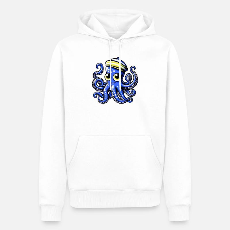 Pieuvre - Sweat à capuche Premium bio Homme - blanc