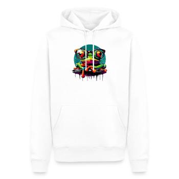 Grenouille - Sweat à capuche Premium bio Homme - blanc - Devant - Nico (187cm)