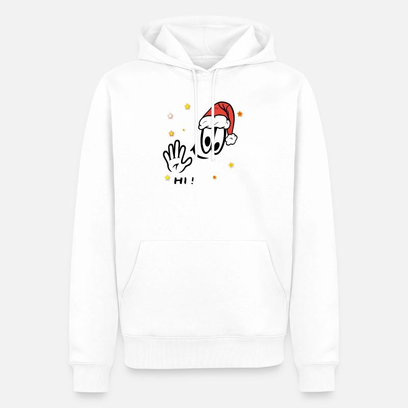 Weihnachtsmann Comic - Männer Premium Bio Hoodie - Weiß